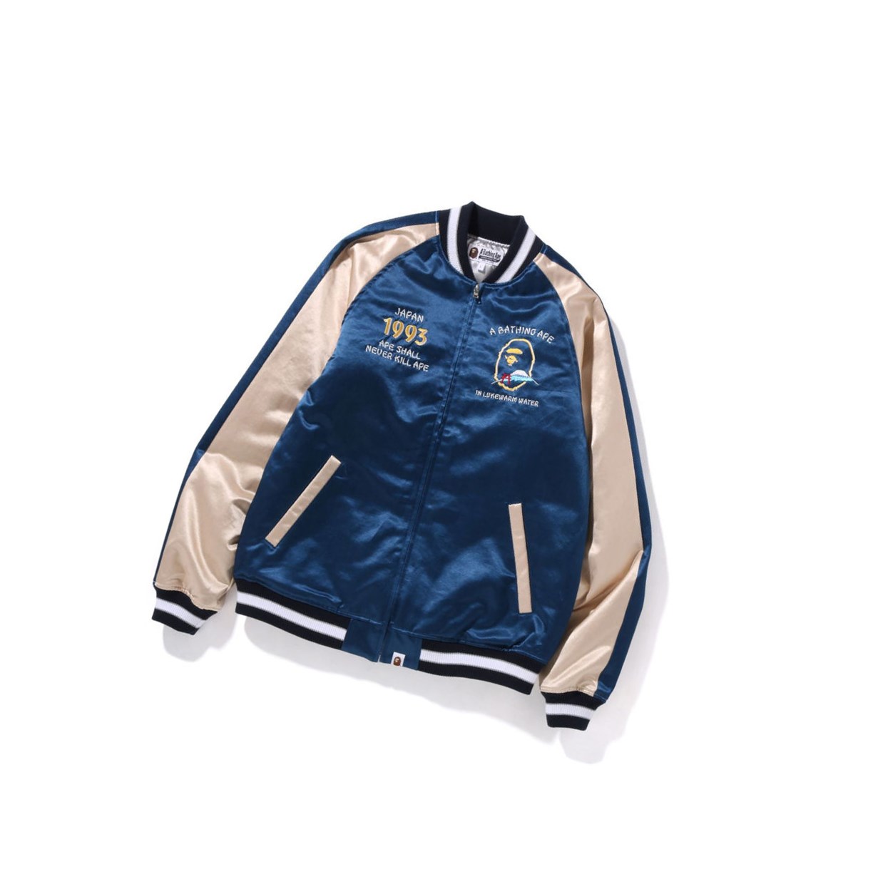 A BATHING APE Bape Japan Souvenir Jacke Herren Navy Blau | 821934-ETB