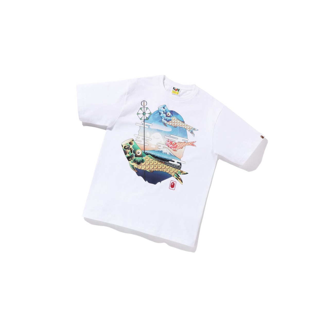 A BATHING APE Bape Koinobori Carp Flags Ape Head Tee Kurzes Sleeve T-shirts Herren Weiß | 139850-UOJ