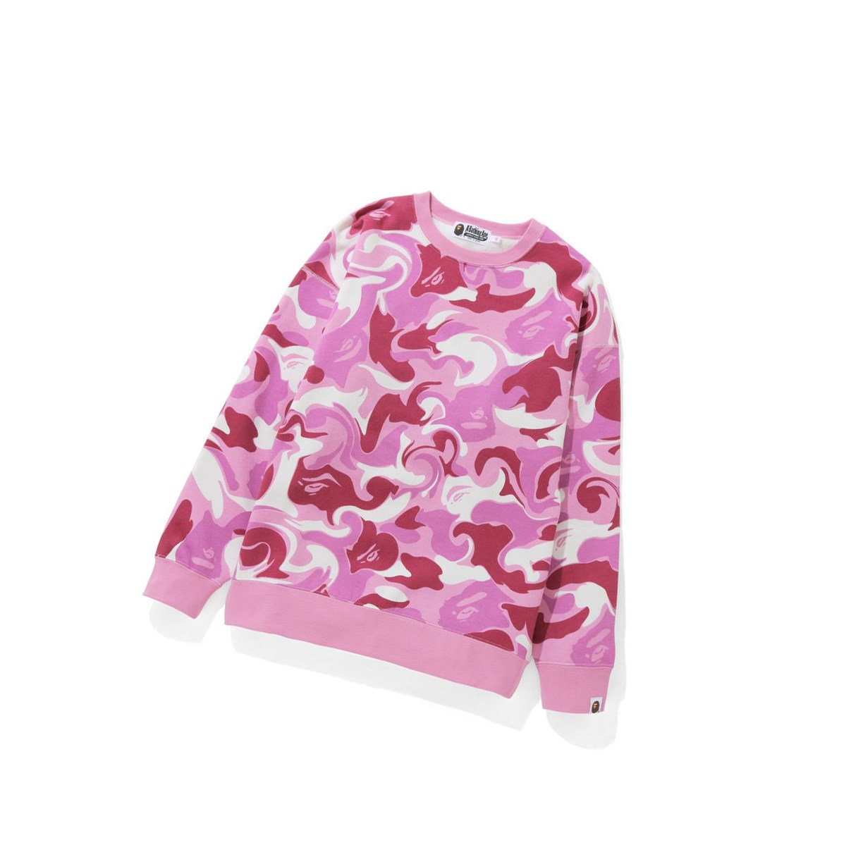 A BATHING APE Bape Marble Camo Oversized Crewneck Sweatshirts Damen Rosa | 927314-RPA