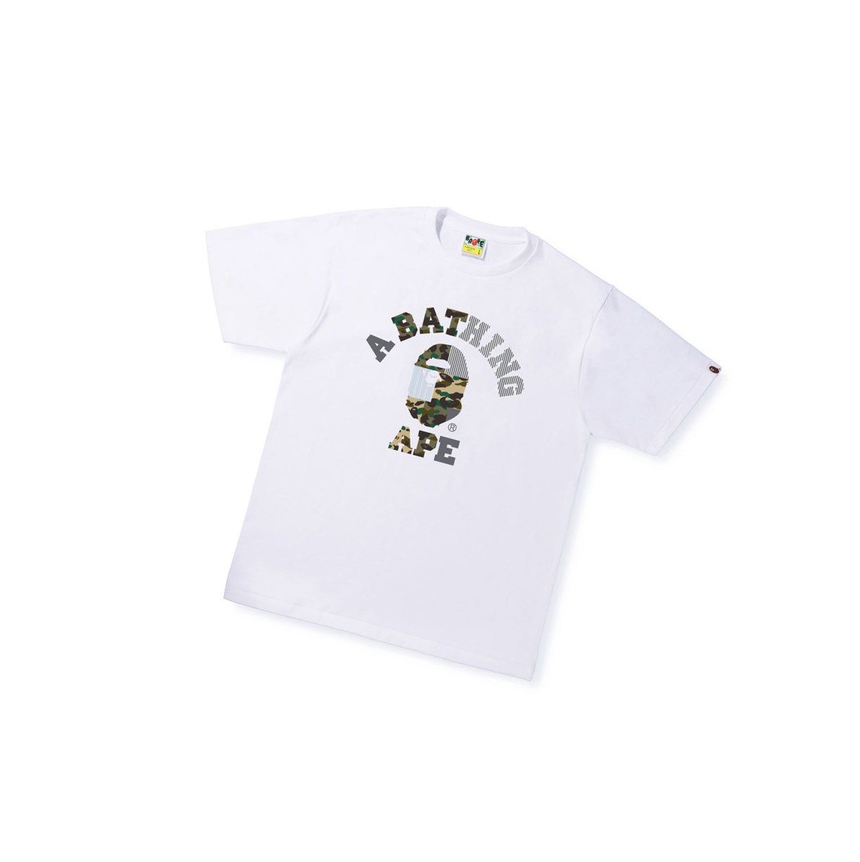 A BATHING APE Bape Military Crazy College Tee Kurzes Sleeve T-shirts Herren Weiß | 201396-ZQM