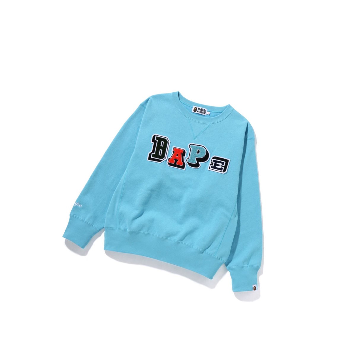 A BATHING APE Bape Multi Fonts Weite Crewneck Sweatshirts Damen Hellblau | 512986-CMS