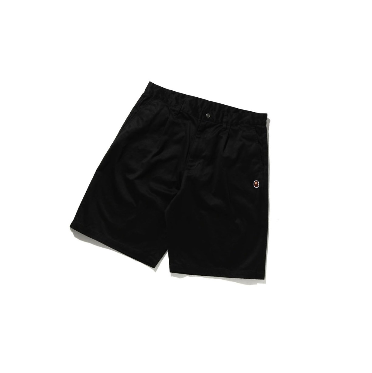 A BATHING APE Bape One Point Weite Fit Chino Kurze Hose Herren Schwarz | 430768-PVD