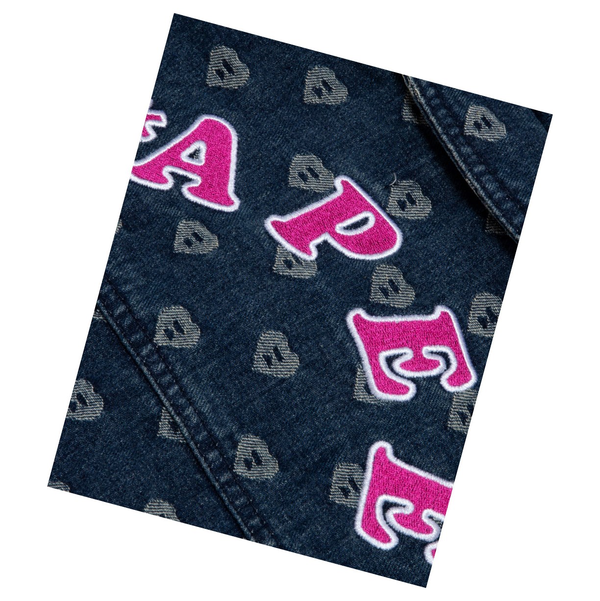 A BATHING APE Bape Patterned Denim Thin Jacke Damen Denim | 576821-RYH