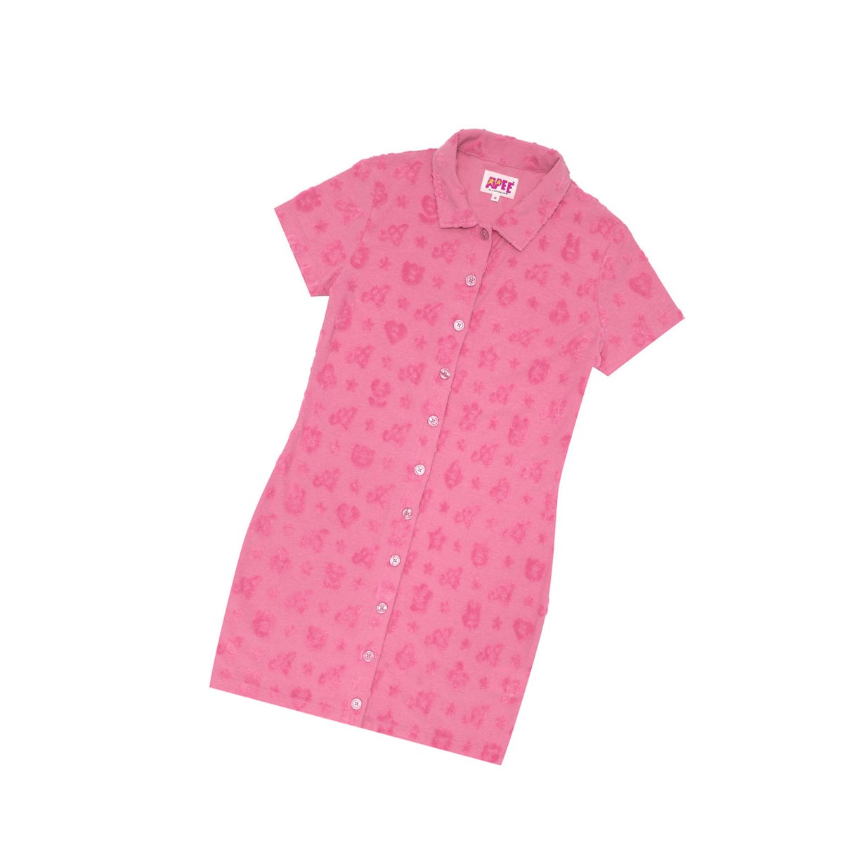 A BATHING APE Bape Patterned Kleider Mini Kleider Damen Rosa | 586127-AEM