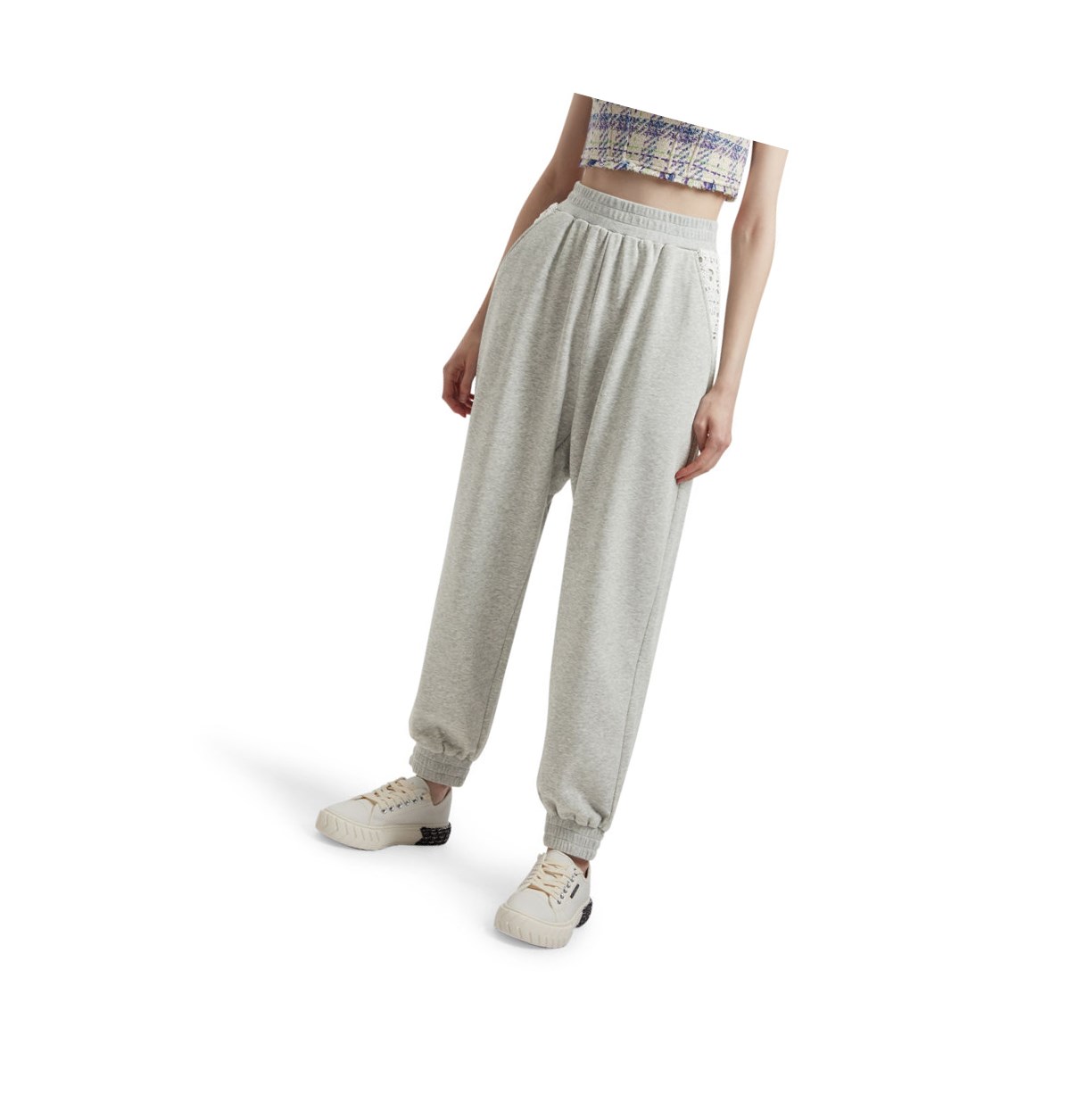 A BATHING APE Bape Relaxed Long Hose Damen Grau | 805137-ZKI