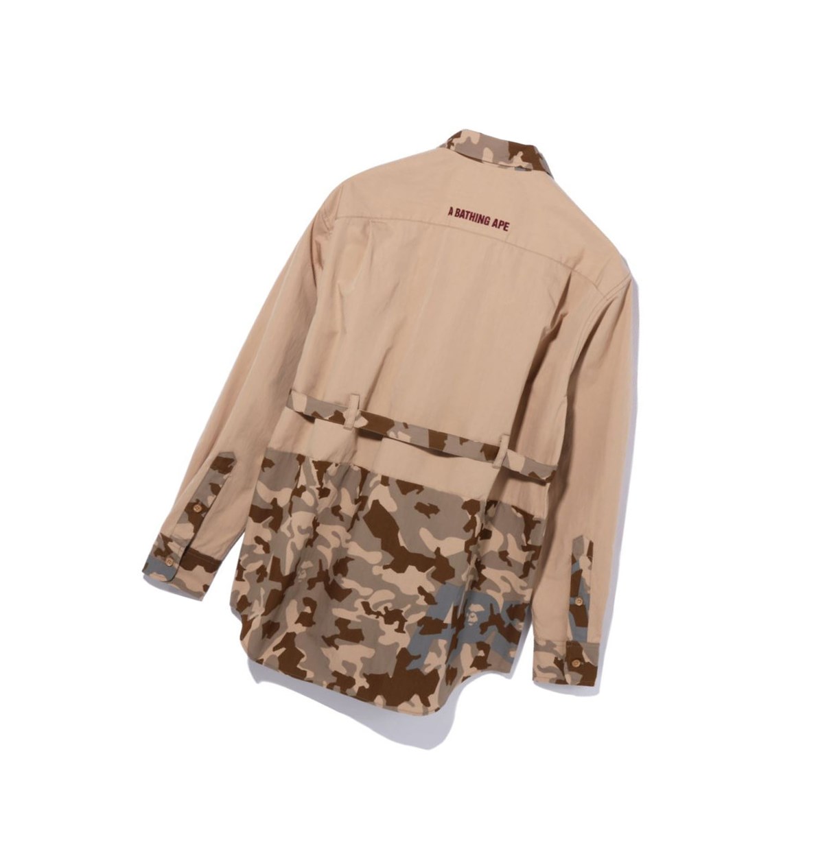 A BATHING APE Bape Sand Camo A Bathing Ape Oversized Long Sleeve Hemd Damen Beige | 724603-FZY