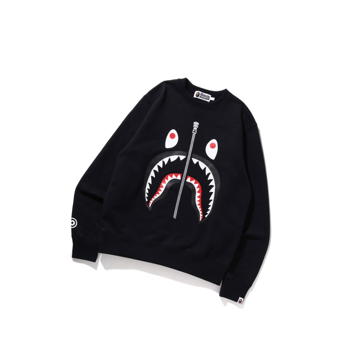 A BATHING APE Bape Shark Crewneck Sweatshirts Herren Schwarz | 614230-QNI