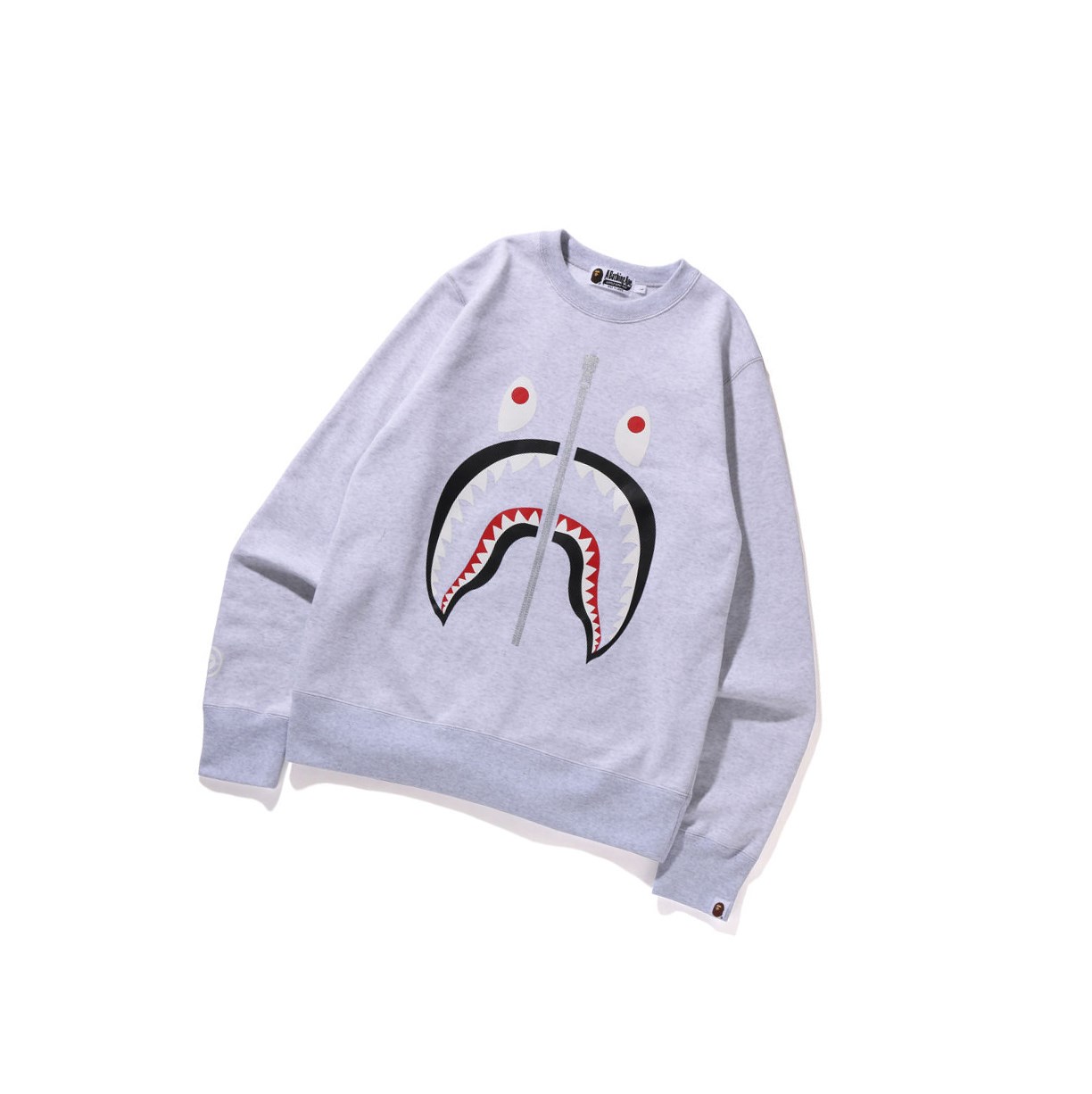 A BATHING APE Bape Shark Crewneck Sweatshirts Herren Grau | 856403-WSX