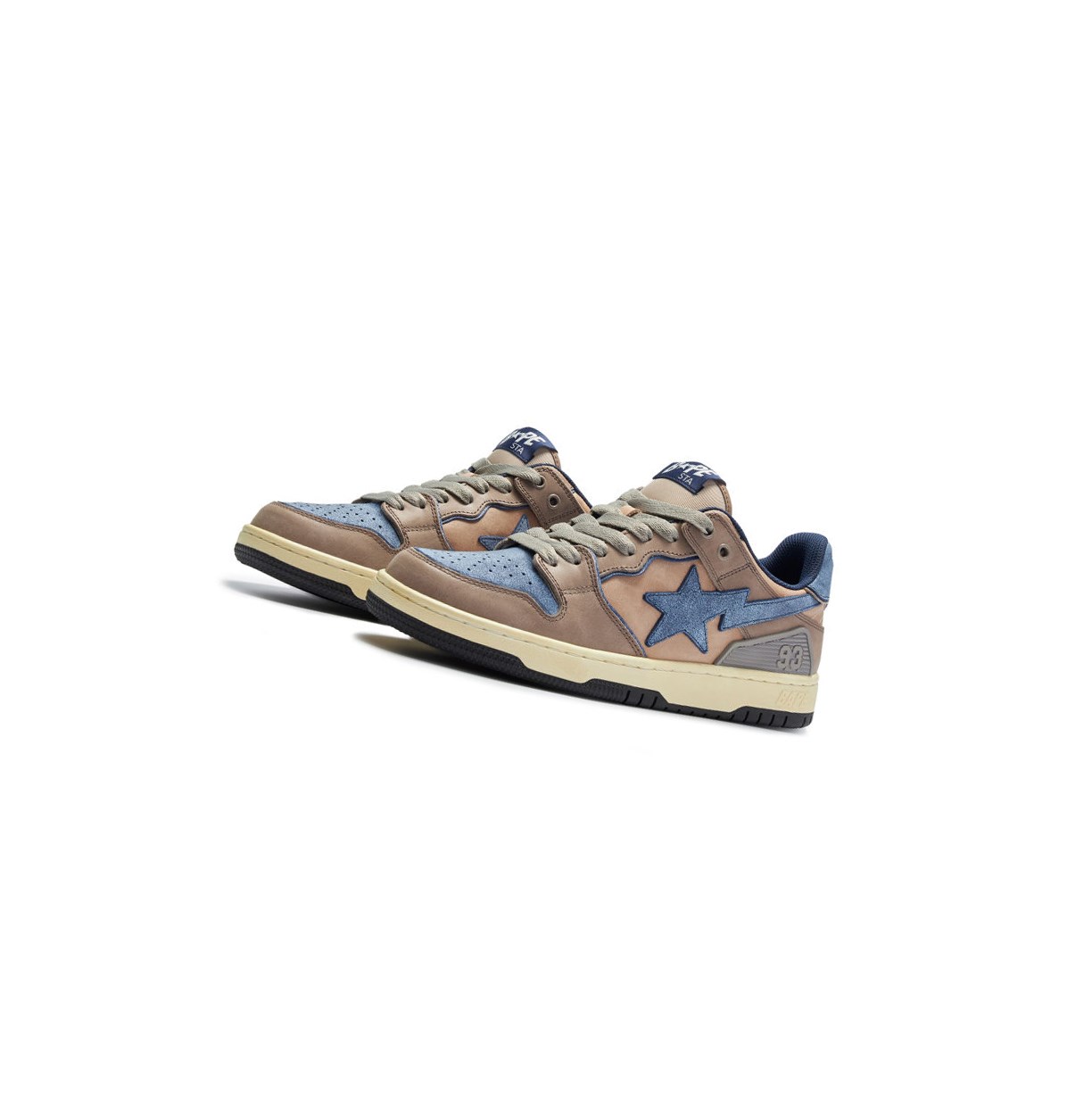 A BATHING APE Bape Sk8 Sta #3 M1 Low Sneakers Herren Grau | 139856-RAP