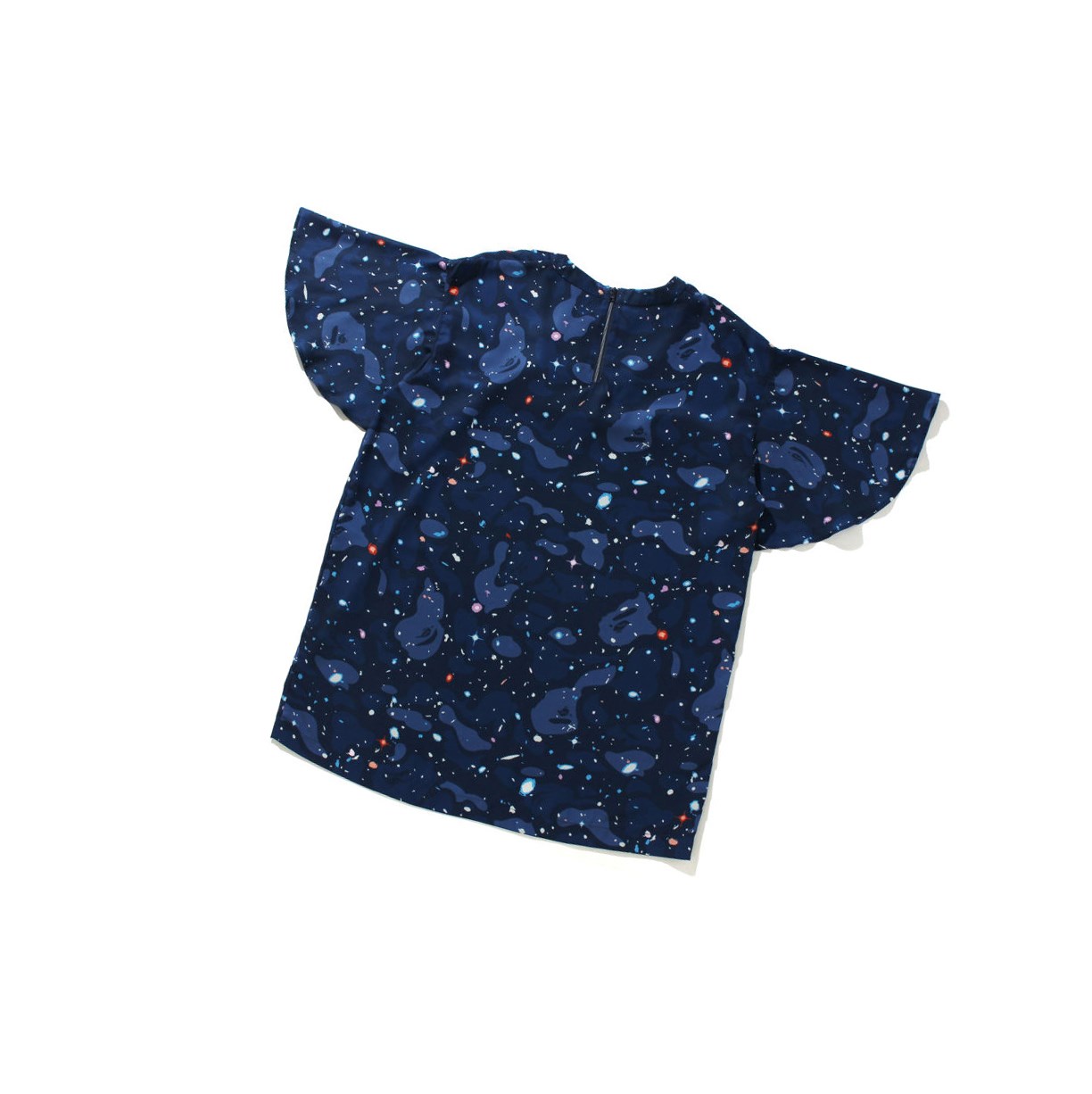 A BATHING APE Bape Space Camo Onepiece Tee Kurzes Sleeve T-shirts Damen Navy Blau | 531486-RAH