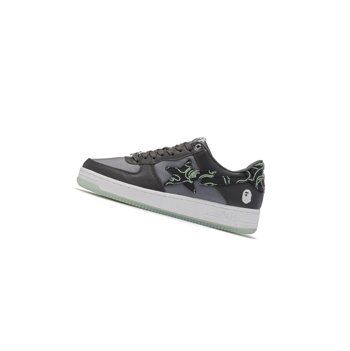 A BATHING APE Bape Sta #1 M2 Low Sneakers Herren Dunkelgrau | 257894-CKB