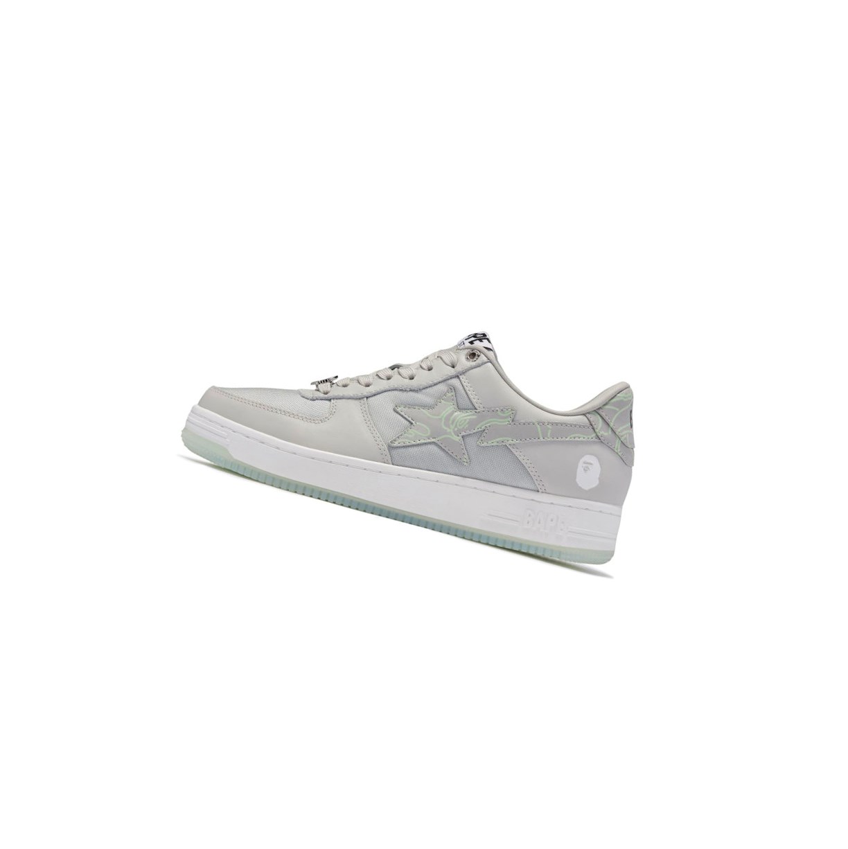 A BATHING APE Bape Sta #1 M2 Low Sneakers Herren Grau | 259374-VJA