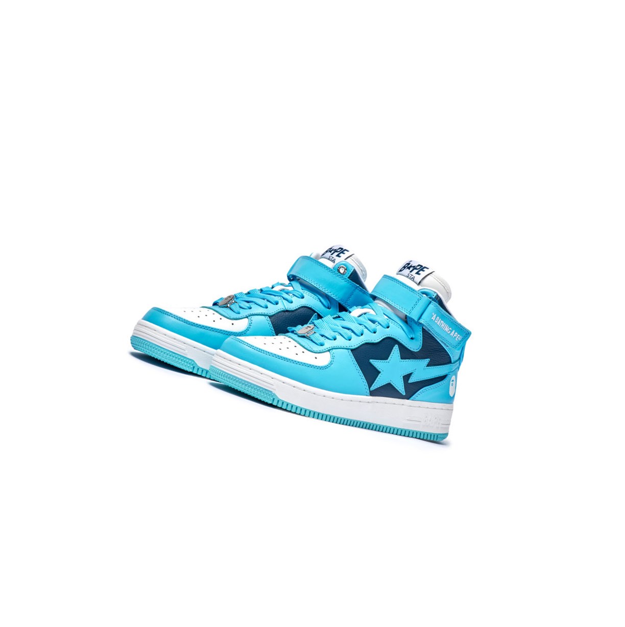 A BATHING APE Bape Sta Mi #2 M2 High Sneakers Herren Hellblau | 019573-IEN