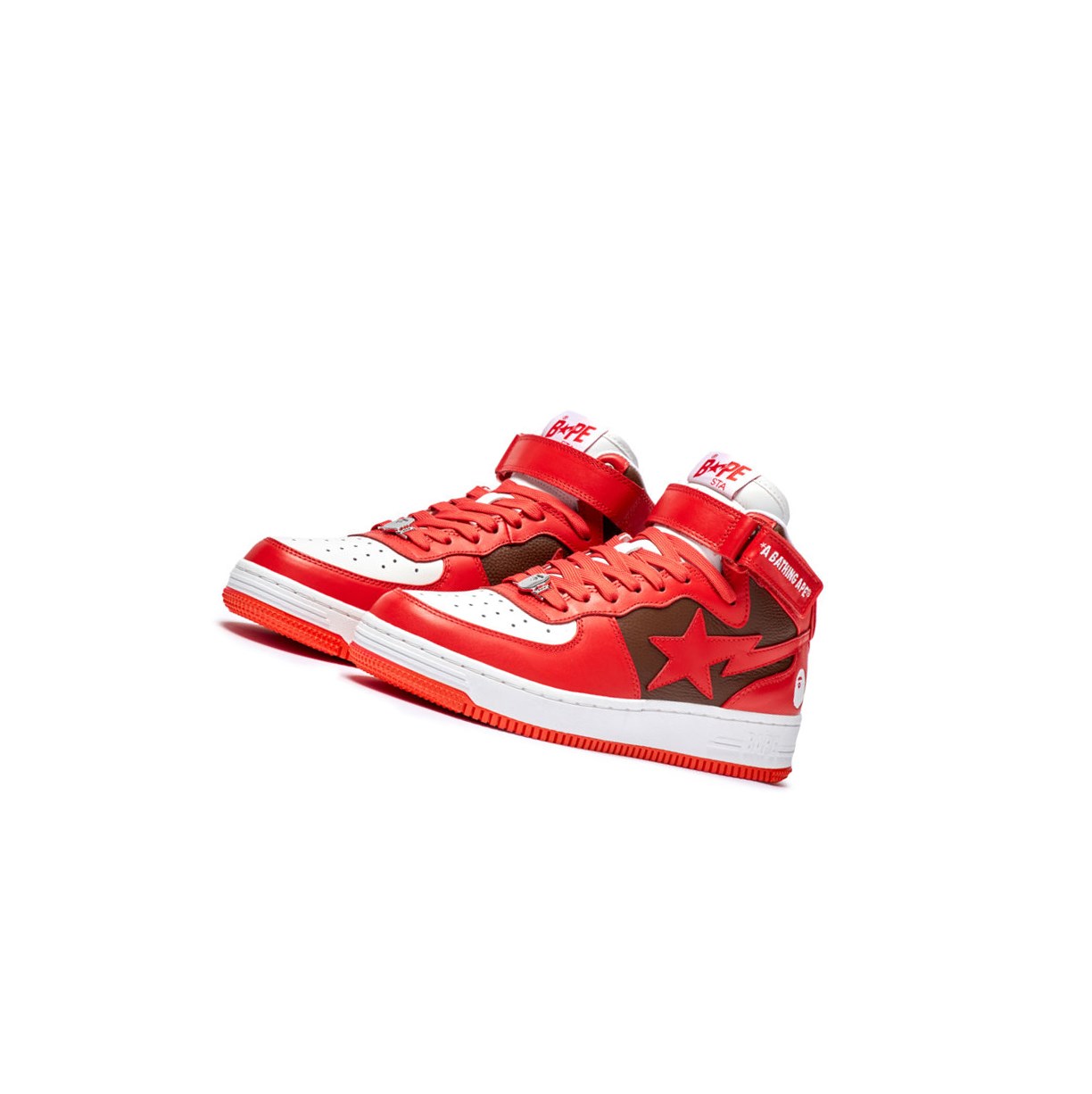 A BATHING APE Bape Sta Mi #2 M2 High Sneakers Herren Rot | 853492-TPZ