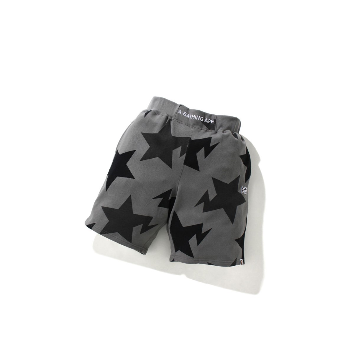 A BATHING APE Bape Sta Pattern Weite Fit Kurze Hose Herren Schwarz | 069412-PMG