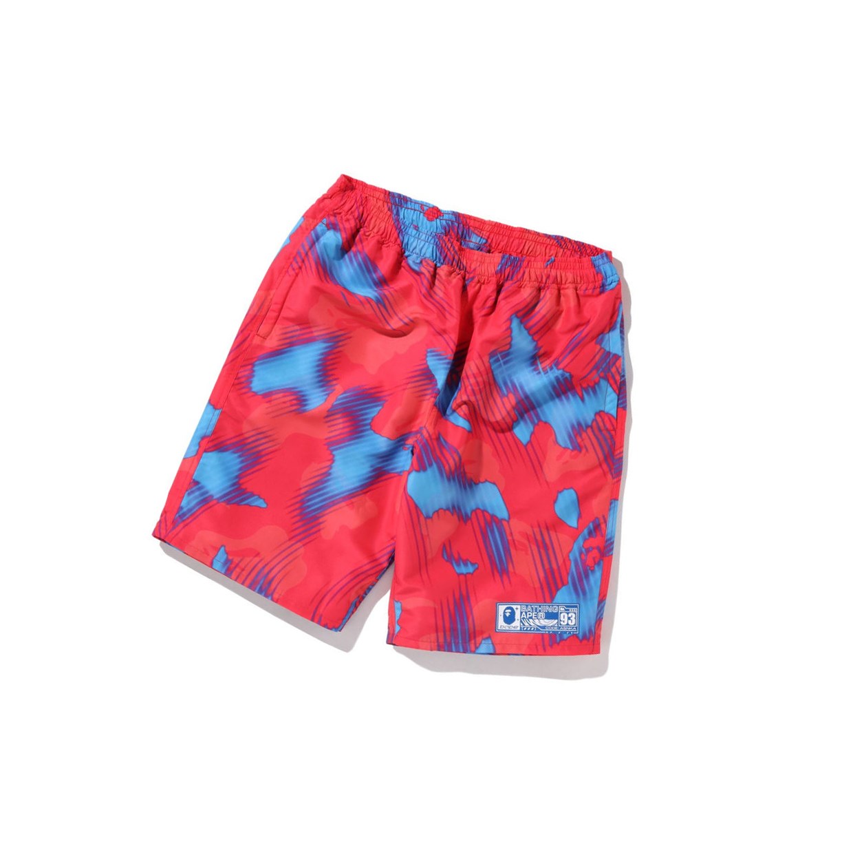 A BATHING APE Bape Stroke Camo Beach Kurze Hose Herren Rot | 483561-TQE