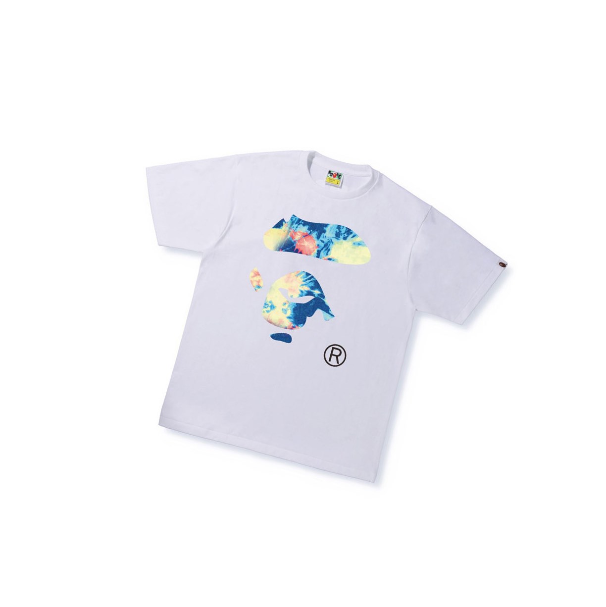 A BATHING APE Bape Tie Dye Ape Face Tee Kurzes Sleeve T-shirts Herren Weiß | 329084-XMF