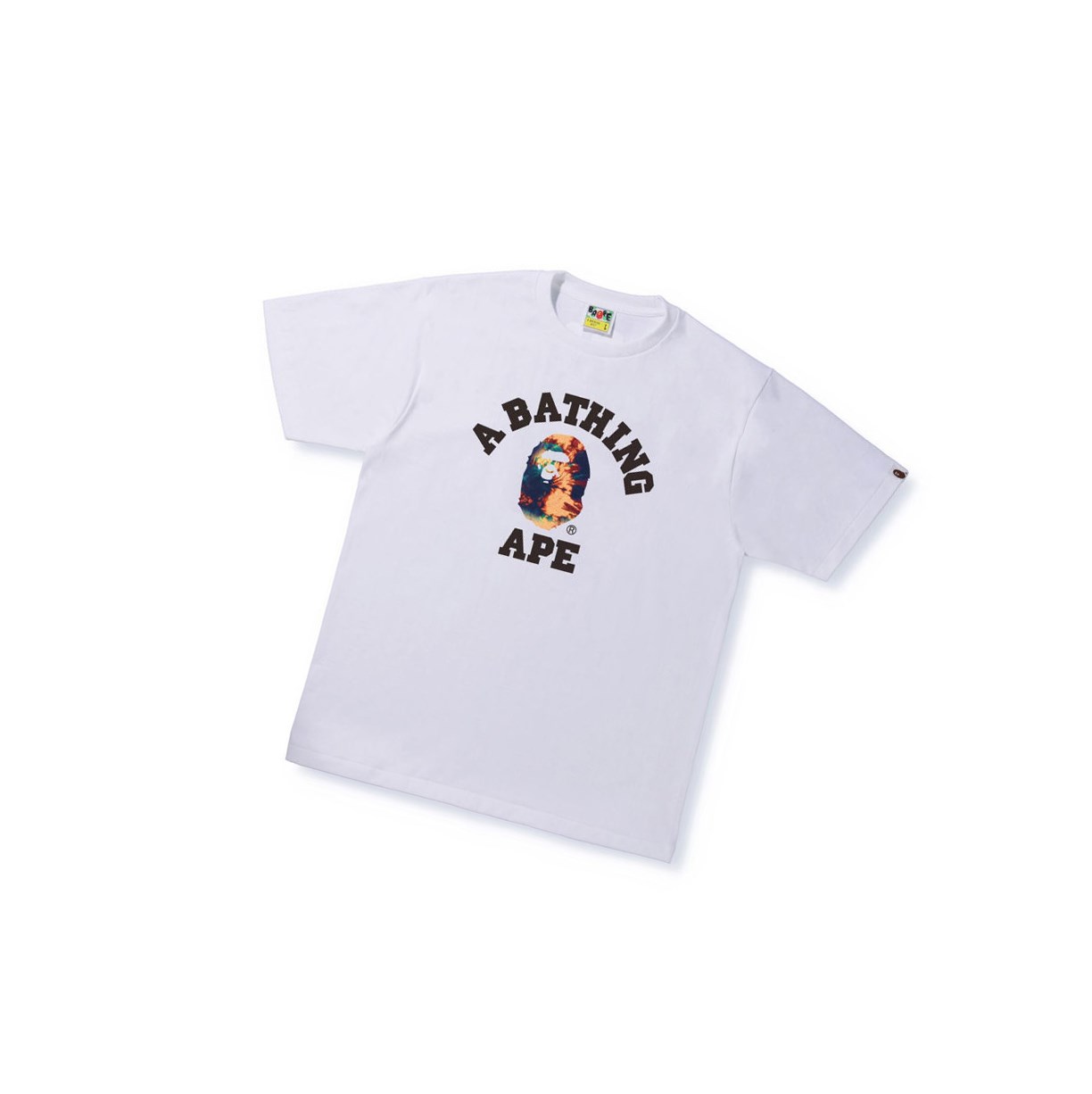 A BATHING APE Bape Tie Dye College Tee Kurzes Sleeve T-shirts Herren Weiß | 940732-OCK