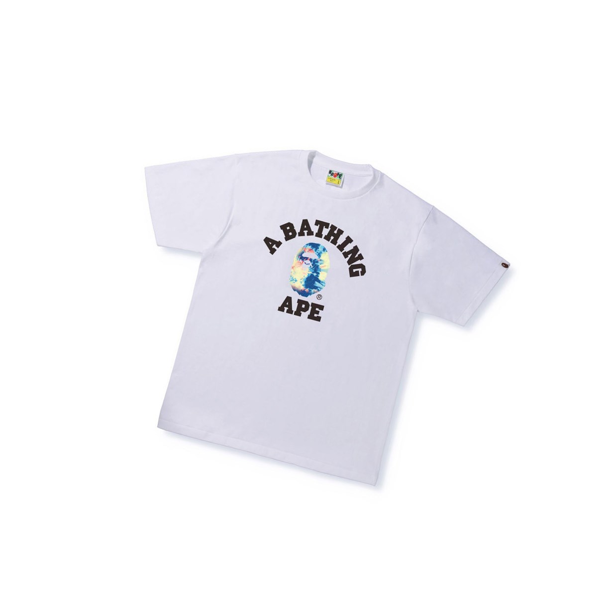 A BATHING APE Bape Tie Dye College Tee Kurzes Sleeve T-shirts Herren Weiß | 943826-DOA