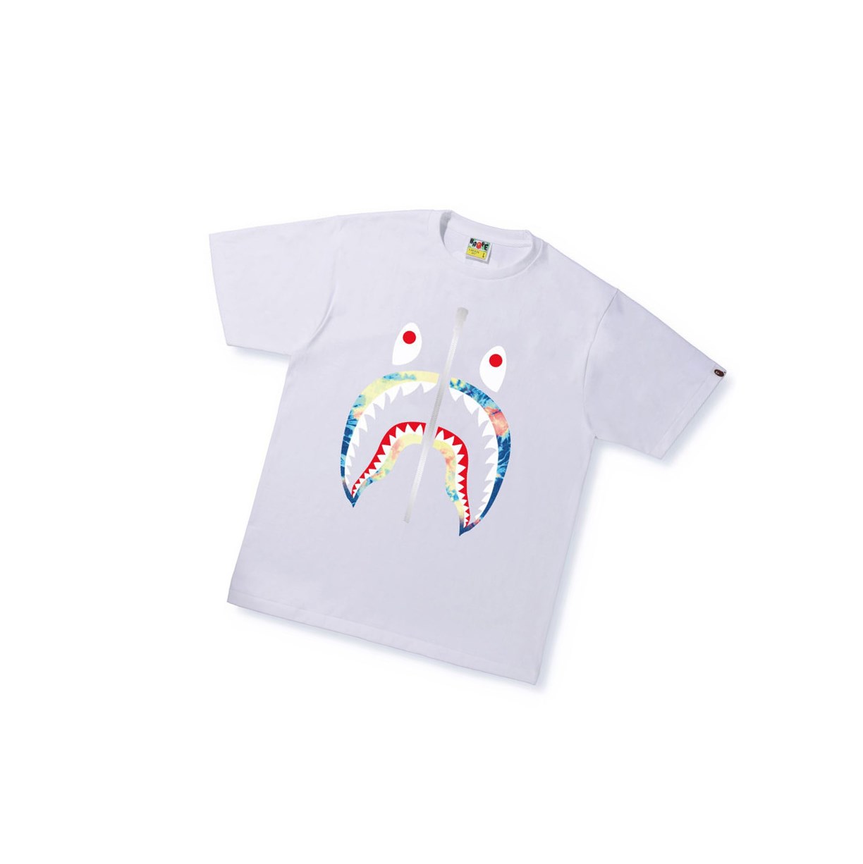 A BATHING APE Bape Tie Dye Shark Tee Kurzes Sleeve T-shirts Herren Weiß | 407582-JWB