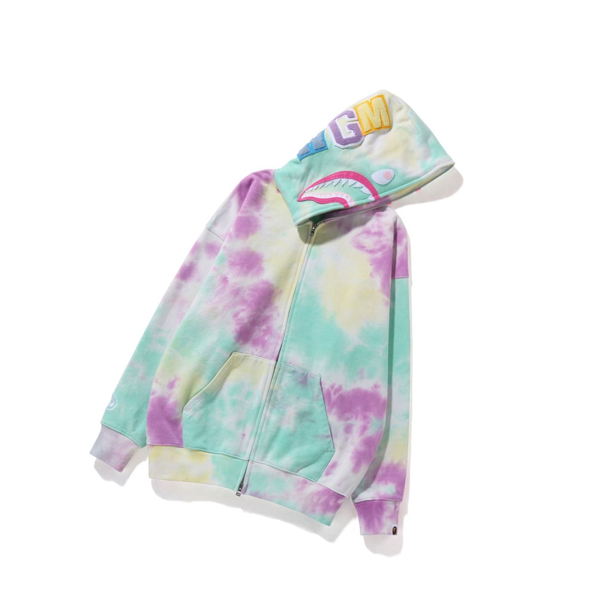 A BATHING APE Bape Tie-dye Shark Oversized Full Zip Throughs Hoodie Damen Caise | 027139-MRG