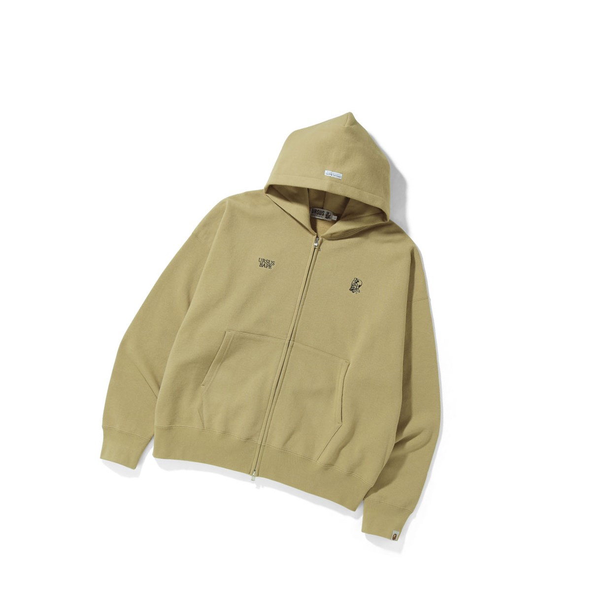 A BATHING APE Bape Ursus Loose Fit Zip-up Zip Throughs Hoodie Herren Beige | 167523-VUX