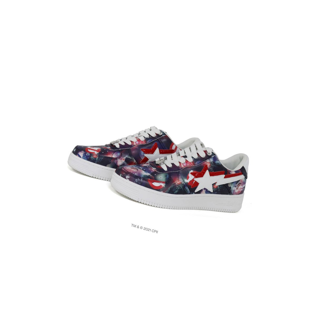 A BATHING APE Bape X Ghostbusters Camo Baby Milo Double Bape Sta™ Low Mid Sneakers Herren Lila | 576813-FKQ