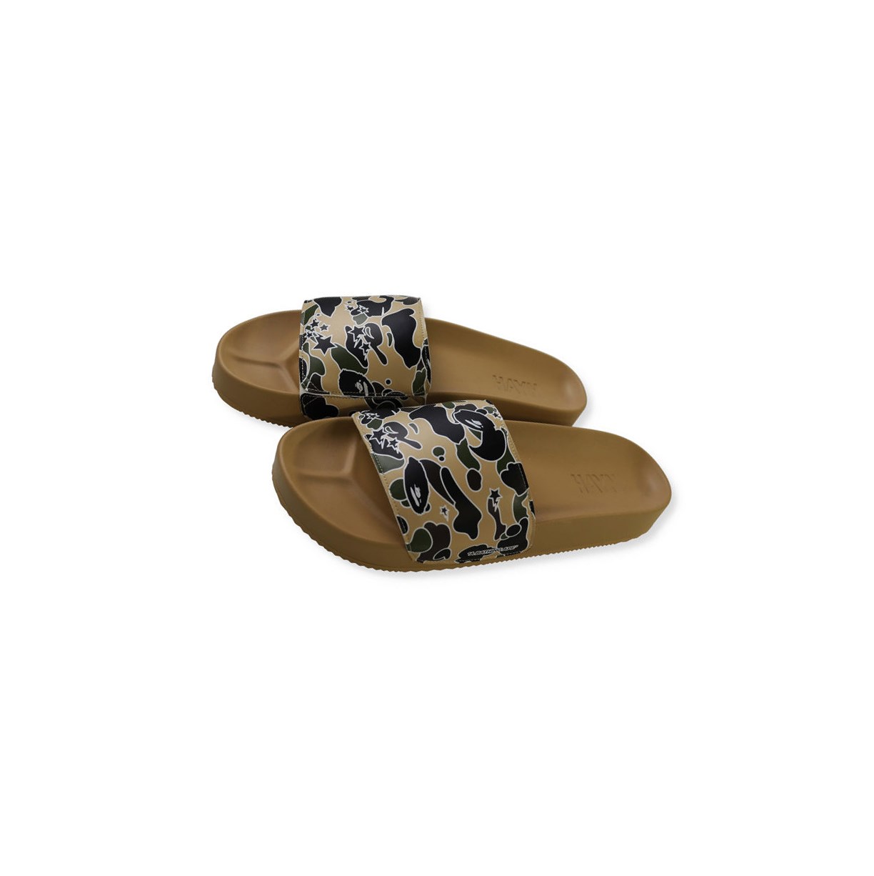 A BATHING APE Bape X Hayn Sta Camo Slip On Slide Sandals Herren Khaki | 534706-JZB