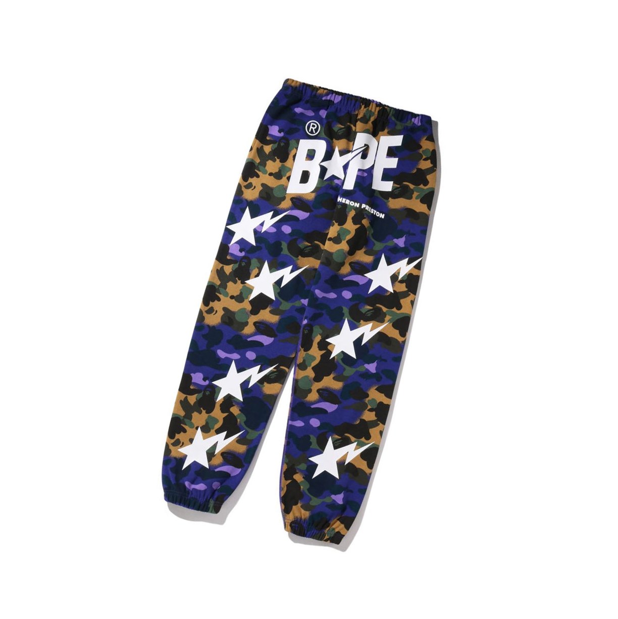 A BATHING APE Bape X Heron Preston Mix 1st Camo Sweat Hose Herren Lila | 603724-YZG